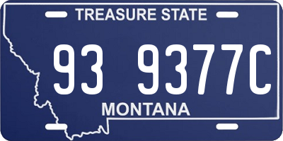MT license plate 939377C
