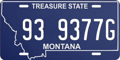 MT license plate 939377G