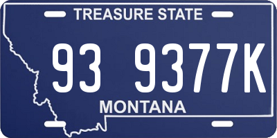 MT license plate 939377K