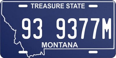 MT license plate 939377M