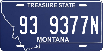 MT license plate 939377N