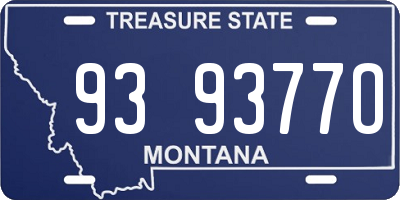 MT license plate 939377O