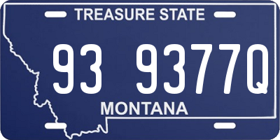 MT license plate 939377Q