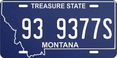 MT license plate 939377S