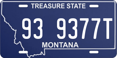 MT license plate 939377T