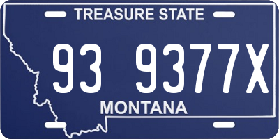 MT license plate 939377X