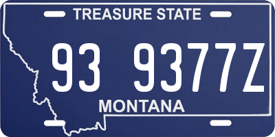MT license plate 939377Z