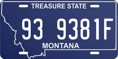 MT license plate 939381F
