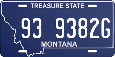 MT license plate 939382G