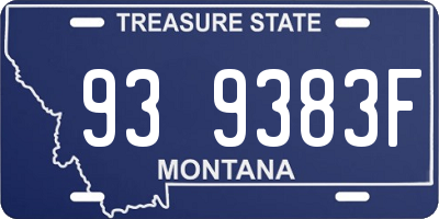 MT license plate 939383F