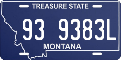 MT license plate 939383L