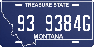 MT license plate 939384G