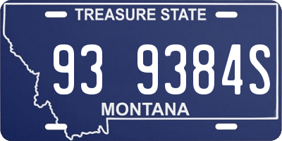 MT license plate 939384S