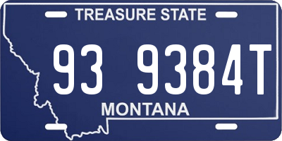 MT license plate 939384T