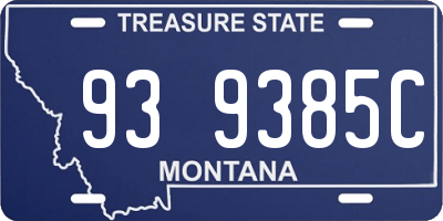 MT license plate 939385C