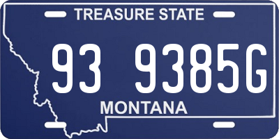 MT license plate 939385G