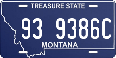 MT license plate 939386C