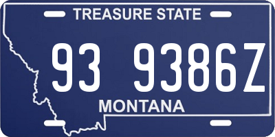 MT license plate 939386Z