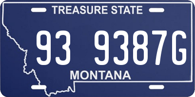 MT license plate 939387G