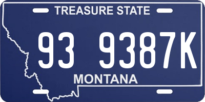 MT license plate 939387K