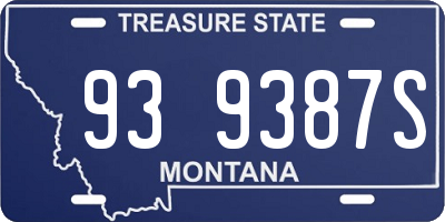 MT license plate 939387S