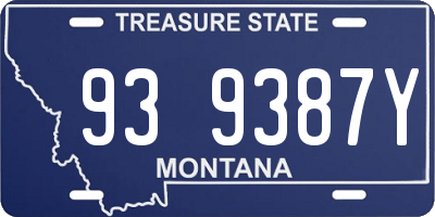 MT license plate 939387Y