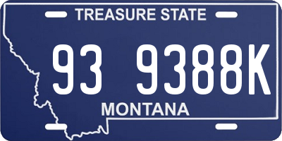 MT license plate 939388K