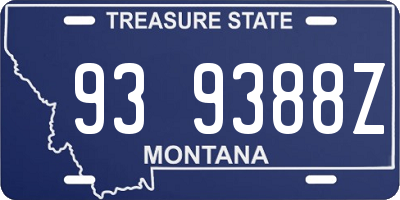 MT license plate 939388Z