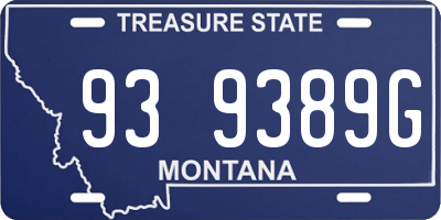 MT license plate 939389G
