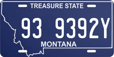 MT license plate 939392Y