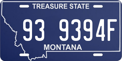 MT license plate 939394F