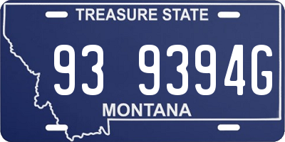 MT license plate 939394G