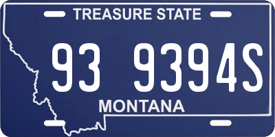 MT license plate 939394S
