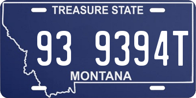 MT license plate 939394T