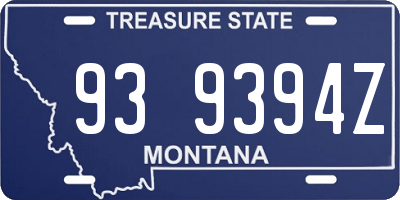 MT license plate 939394Z