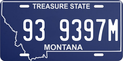 MT license plate 939397M