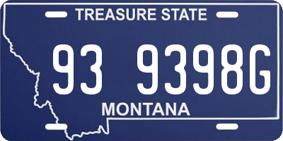 MT license plate 939398G