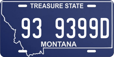 MT license plate 939399D