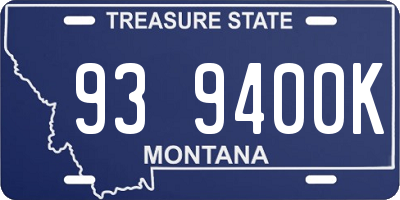 MT license plate 939400K