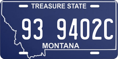 MT license plate 939402C