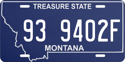 MT license plate 939402F
