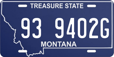 MT license plate 939402G