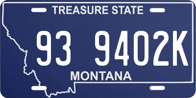 MT license plate 939402K
