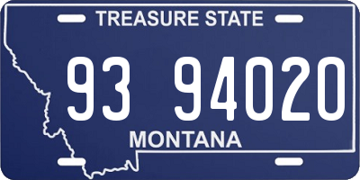 MT license plate 939402O