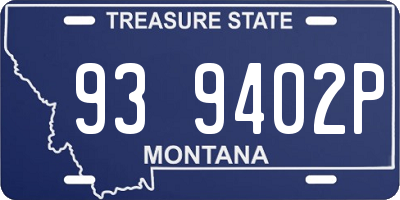 MT license plate 939402P