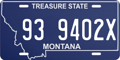 MT license plate 939402X