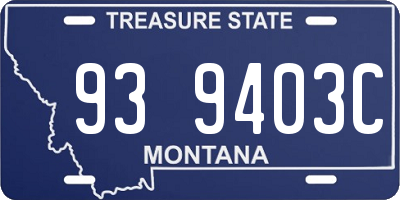 MT license plate 939403C