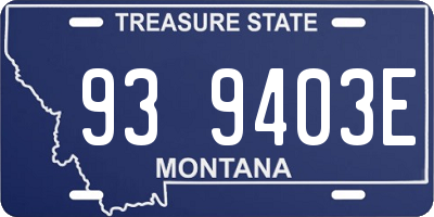 MT license plate 939403E