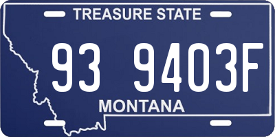 MT license plate 939403F