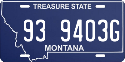 MT license plate 939403G